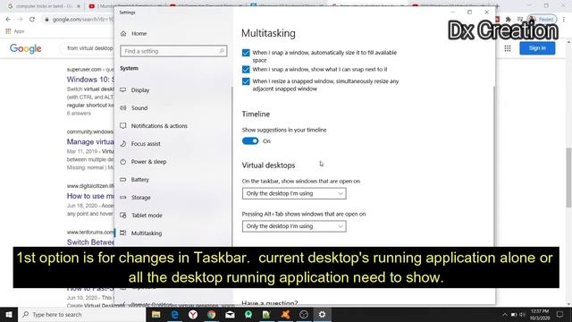 How to create multiple desktops in windows 10 |virtual Desktop in Tamil | @dxcreationz смотреть онлайн