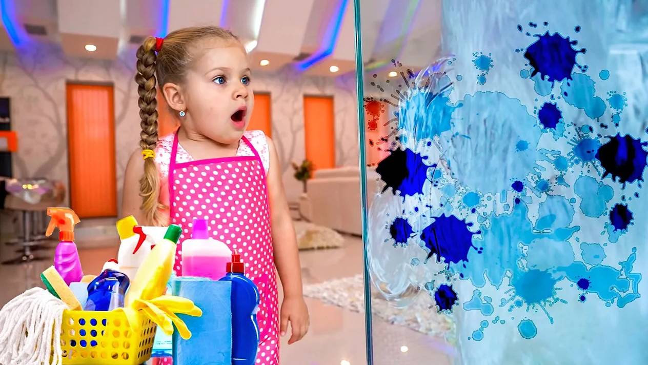 Диана и Рома на русском - серии про Уборку! смотреть онлайн