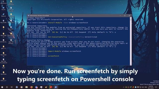 How To Install Screenfetch Neofetch on Windows 10 смотреть онлайн