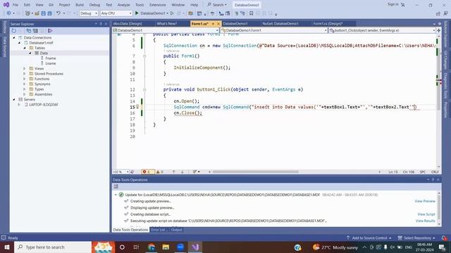 Database Connectivity C# Windows Forms Application смотреть онлайн