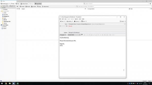 Mail Merge Attachments with Thunderbird Email on Windows
