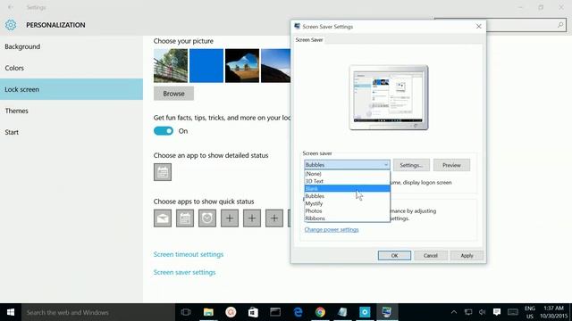 Windows 10, How to Select Bubbles ScreenSaver смотреть онлайн
