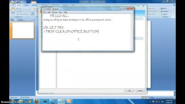 how to activate developer in powerpoint 2007