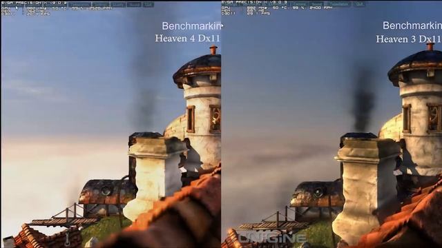Unigine Heaven 3.0 vs 4.0 DirectX 11 смотреть онлайн