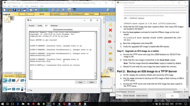 CCNA : Packet tracer Using a TFTP Server to Upgrade a Cisco IOS Image смотреть онлайн