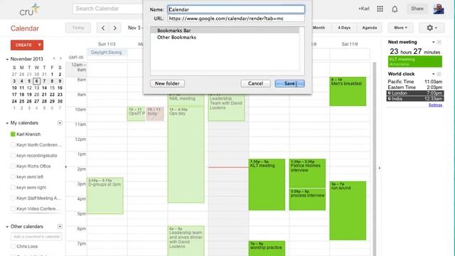 Google Calendar in Chrome Bookmark Bar смотреть онлайн