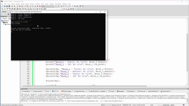 C Tutorial - 28 - Write a Structure to a Text File with C смотреть онлайн