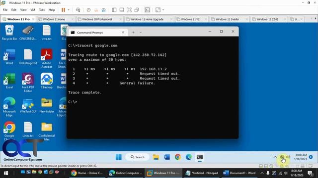 How to Use the Trace Route (tracert) Command in a VMware Workstation Virtual Machine смотреть онлайн