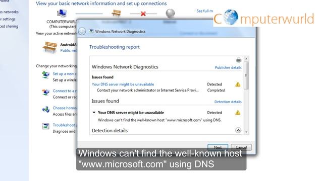 DNS Server might be unavailable Windows Network Diagnostics Troubleshooting Report смотреть онлайн
