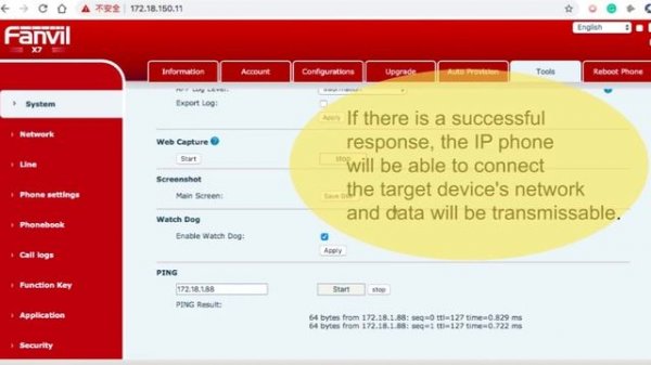 Video Guides- How to Use Ping Tool on Fanvil IP Phone
