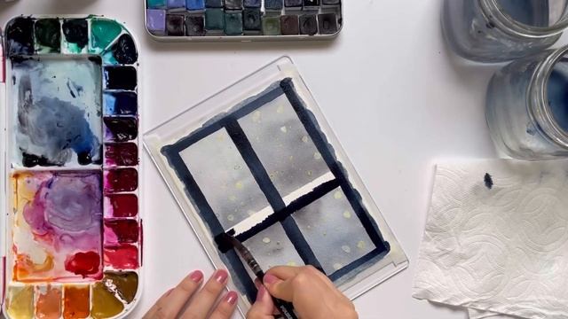 Watercolor Rain Tutorial, Rainy Day Window Video with Instructions смотреть онлайн