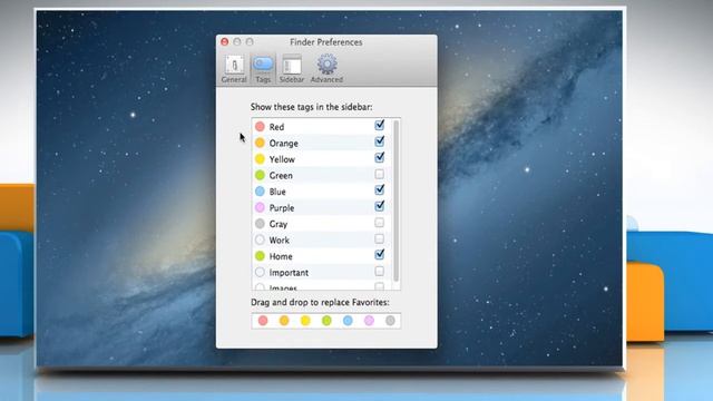 Sidebar tags options for Finder windows in Mac® OS X™ смотреть онлайн