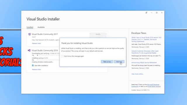 How To Install & Setup Visual Studio Community 2019 Windows 10 PC Tutorial | Free Coding Software смотреть онлайн
