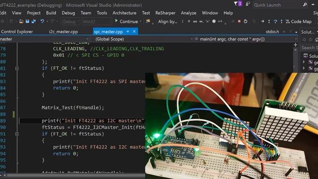 FTDI FT4222 controlling 1 8x8 Matrix Adafruit (HT16K33 Driver I2C)and 1 8x8 Matrix (MAX7219, SPI) смотреть онлайн