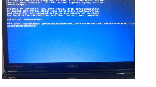 Blue Screen stop code 0x00000024 смотреть онлайн