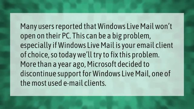 Is there a problem with Windows Live Mail? смотреть онлайн