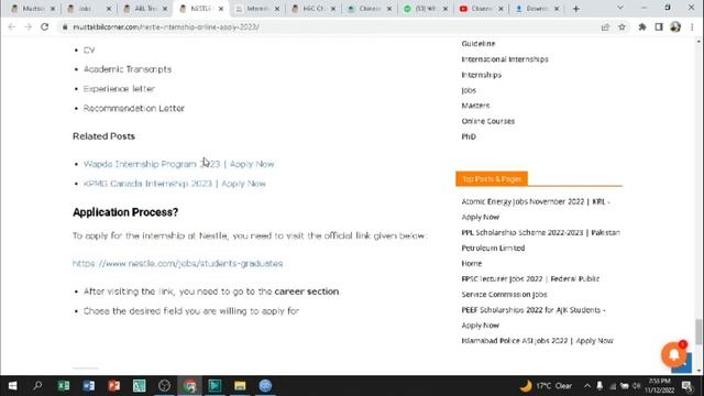 NESTLE Internship Online Apply 2023 смотреть онлайн
