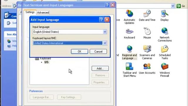 Configurar el idioma del teclado en Windows XP: United States-International смотреть онлайн