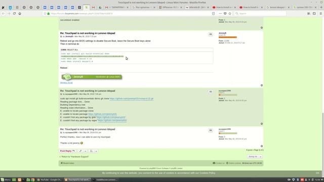 Touchpad is not working in Lenovo Idepad in Linux Mint (solved) смотреть онлайн