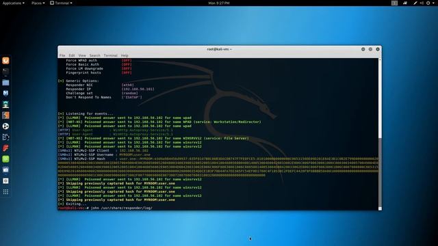 Using responder to steal active directory credentials. смотреть онлайн
