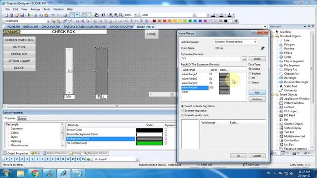 SLIDER OBJECT WinCC Siemens HMI смотреть онлайн