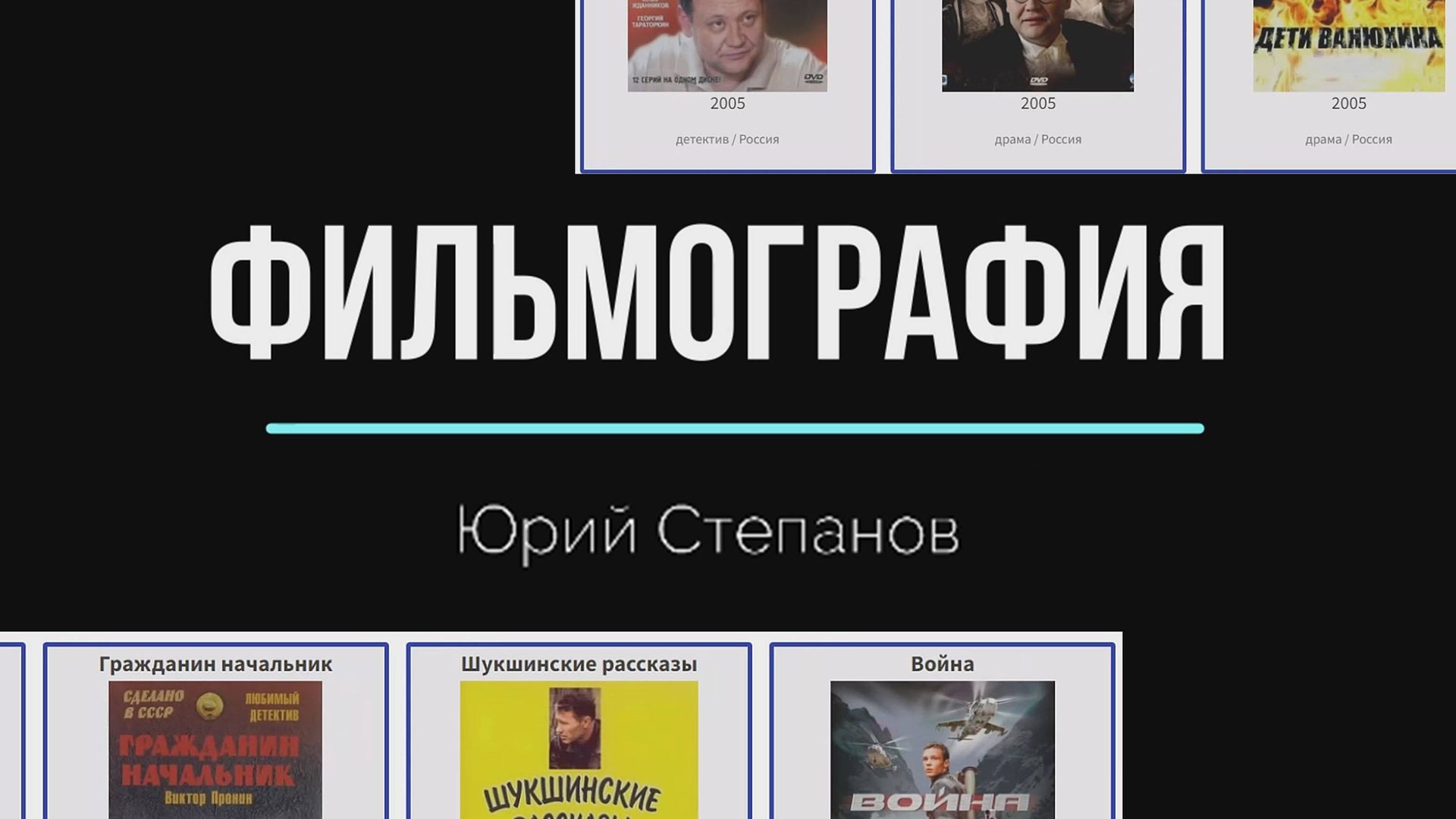 В каких фильмах снимался Юрий Степанов смотреть онлайн