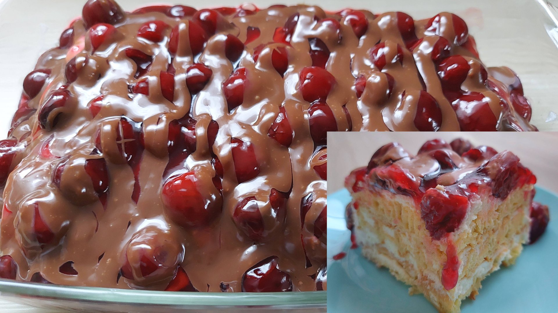 Торт без выпечки с вафлями и вишней. Вафельный торт-такого вы точно еще не пробовали! смотреть онлайн