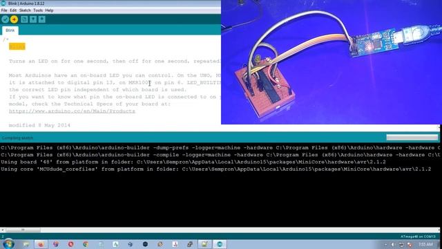 Arduino MiniCore Triggering Debugging Error Warning While Uploading Burning Bootloader ATmega48