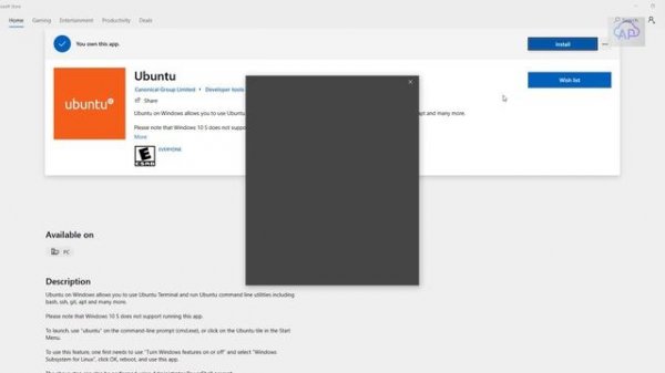 Install Windows Subsystem for Linux (WSL) on Windows 10