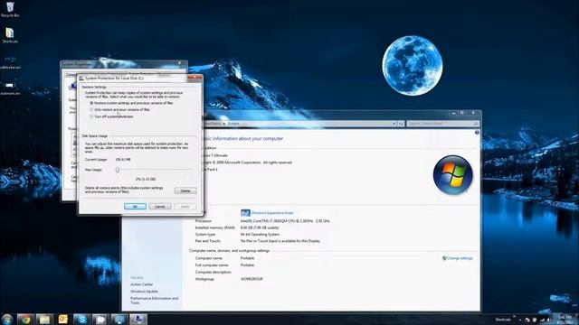 How to enable and configure System Restore/Protection смотреть онлайн