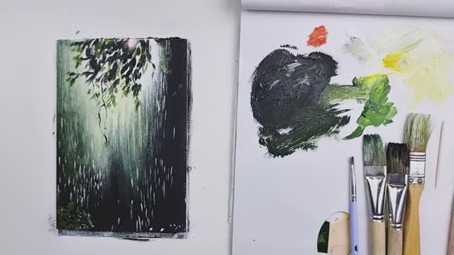 Как нарисовать дождь. Летний ливень