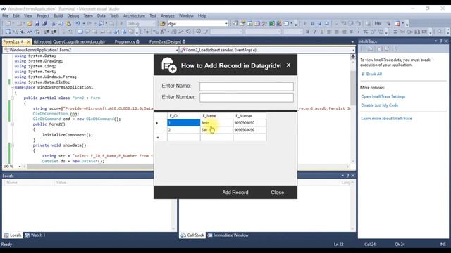 How to Show Data in Datagrid View Control from Access Database in C# Visual Studio | Hindi смотреть онлайн