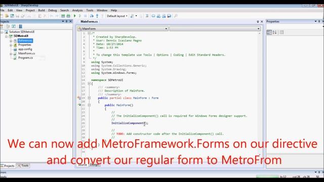 How to use MetroFramework Modern UI in SharpDevelop смотреть онлайн