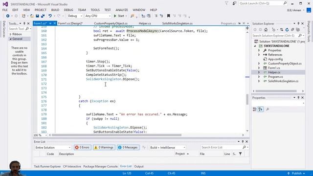 SOLIDWORKS C# STANDALONE: Adding Event Handlers (Part 2) смотреть онлайн