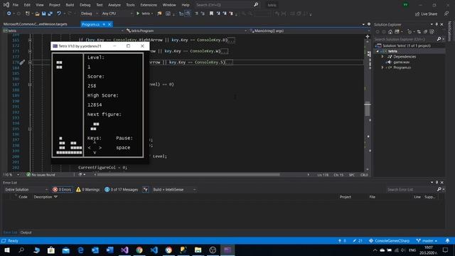 C# Console Tetris Game