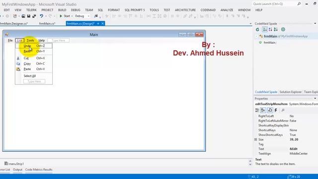 41 - WinForms C# : MenuStrip - واجهات الويندوز بلغة السي شارب : قائمة смотреть онлайн