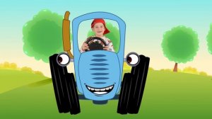 Синий трактор - едет трактор по полям.