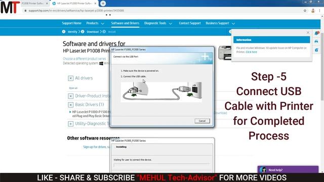 HOW TO DOWNLOAD HP P1008 LASER PRINTER DRIVER FOR WINDOWS OPERATING SYSTEM | MEHUL TECH ADVISOR смотреть онлайн