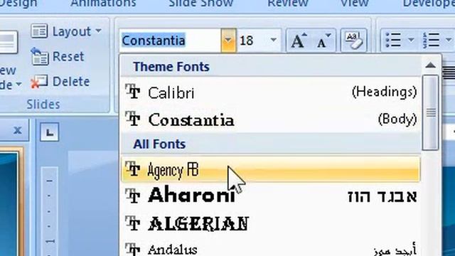 How to change the font face of selected text in PowerPoint смотреть онлайн