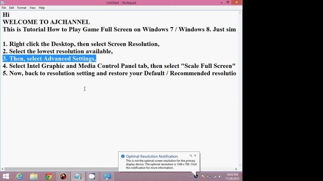 How to Play Game Full Screen on Windows 7 / Windows 8. смотреть онлайн