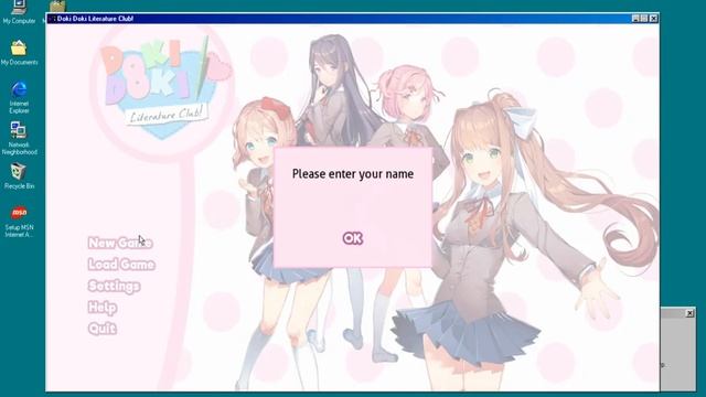 Doki Doki Literature Club works on Windows 98! смотреть онлайн