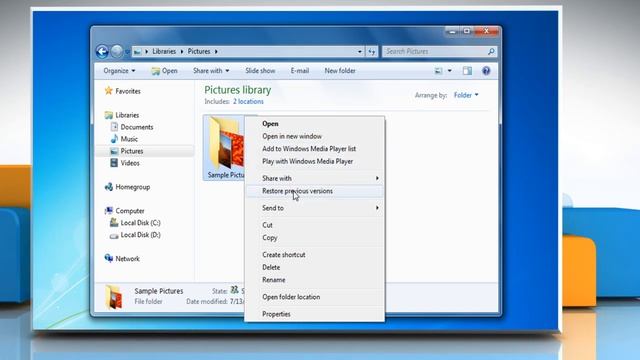 Restore Previous Versions of Folders in Windows® 7 смотреть онлайн
