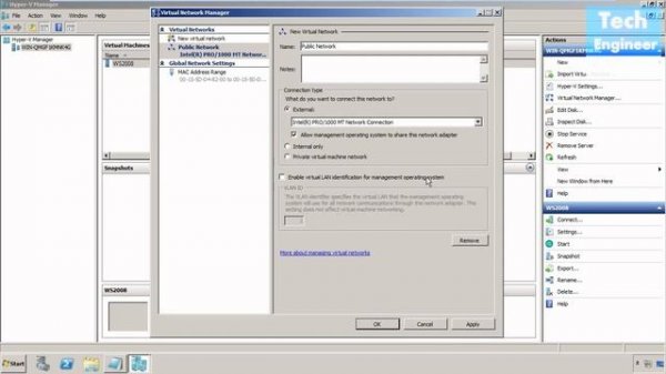 Configure Virtual Network in Hyper V - Windows Server 2008 R2