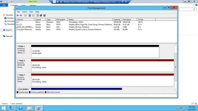 RAID 1 Mirror Volume di Windows Server 2012R2 смотреть онлайн