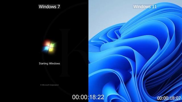 Windows 7 vs Windows 11 Boot Time Speed Test смотреть онлайн