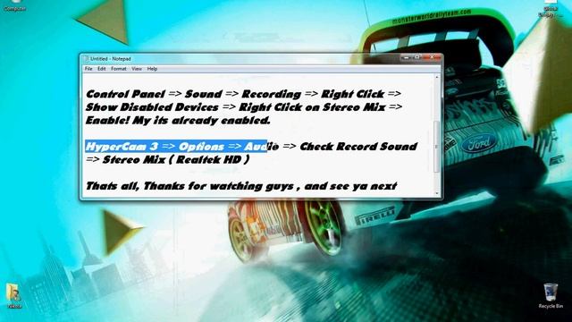 How To Record Sound on HyperCam 3 (Windows 7/Vista/Xp) 2012! смотреть онлайн