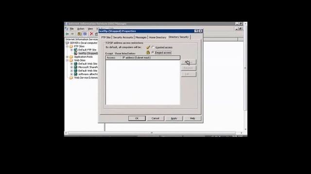 Setup access by IP address to an FTP site in Windows IIS смотреть онлайн