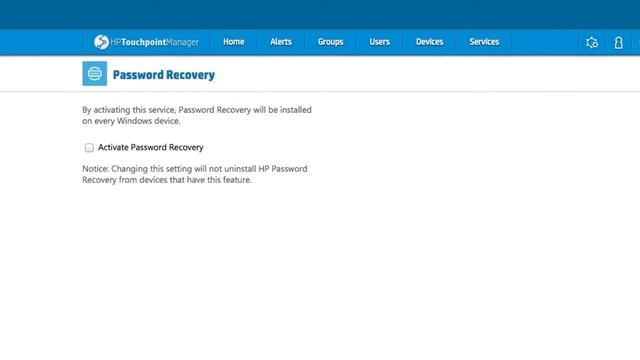 Password Recovery | HP Touchpoint Manager | HP Support смотреть онлайн