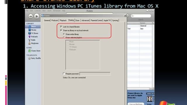 Sharing iTunes library between Mac OS X and Windows PC смотреть онлайн