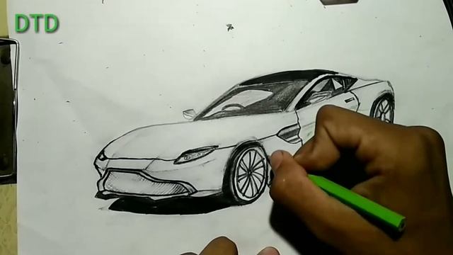 How to draw Aston Martin Vantage 2018 Easily (Part 2) смотреть онлайн